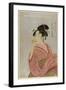 Young Lady Blowing on a Poppin-Kitagawa Utamaro-Framed Art Print