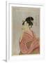 Young Lady Blowing on a Poppin-Kitagawa Utamaro-Framed Art Print