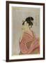 Young Lady Blowing on a Poppin-Kitagawa Utamaro-Framed Art Print