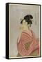 Young Lady Blowing on a Poppin-Kitagawa Utamaro-Framed Stretched Canvas