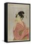 Young Lady Blowing on a Poppin-Kitagawa Utamaro-Framed Stretched Canvas