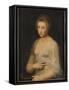 Young Lady Holding a Mirror-French School-Framed Stretched Canvas