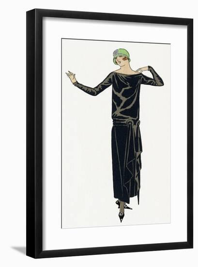 Young Lady in Black Dress by Drecoll-null-Framed Art Print