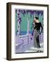 Young Lady in Black Dress by Philippe Et Gaston-null-Framed Art Print