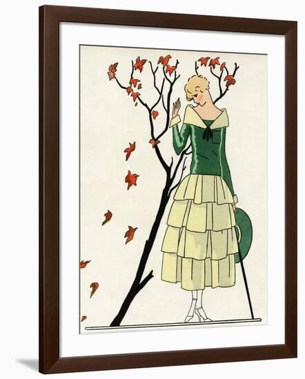 Young Lady in Dress by Paul Poiret-null-Framed Art Print