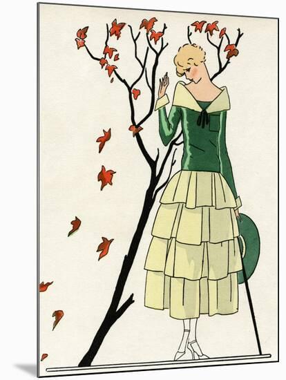 Young Lady in Dress by Paul Poiret-null-Mounted Art Print