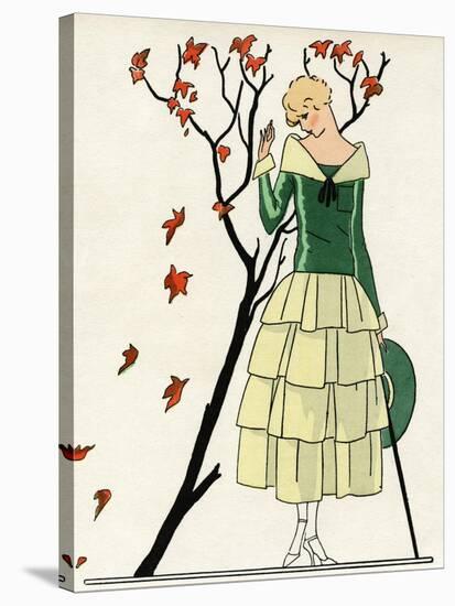 Young Lady in Dress by Paul Poiret-null-Stretched Canvas