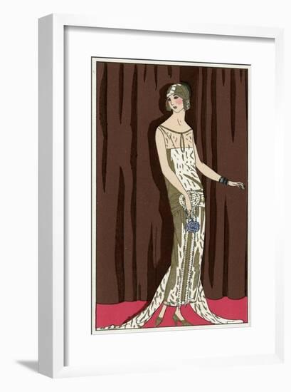 Young Lady in Evening Dress by Jeanne Lanvin-null-Framed Art Print