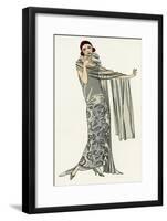 Young Lady in Evening Gown by Paul Poiret-null-Framed Art Print