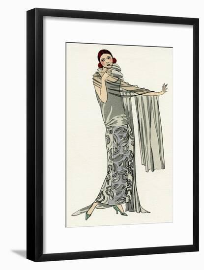 Young Lady in Evening Gown by Paul Poiret-null-Framed Art Print