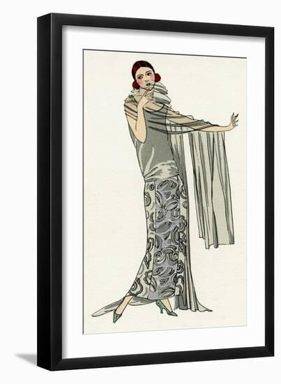 Young Lady in Evening Gown by Paul Poiret-null-Framed Art Print