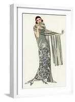 Young Lady in Evening Gown by Paul Poiret-null-Framed Art Print