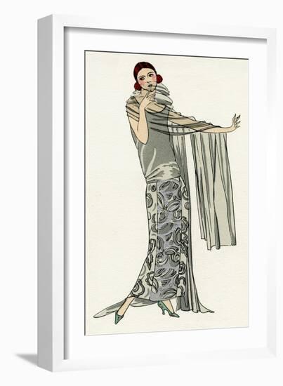 Young Lady in Evening Gown by Paul Poiret-null-Framed Art Print