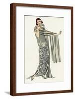 Young Lady in Evening Gown by Paul Poiret-null-Framed Art Print