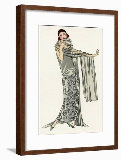 Young Lady in Evening Gown by Paul Poiret-null-Framed Art Print