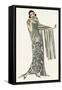 Young Lady in Evening Gown by Paul Poiret-null-Framed Stretched Canvas