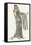 Young Lady in Evening Gown by Paul Poiret-null-Framed Stretched Canvas