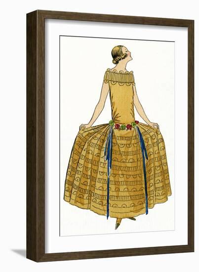 Young Lady in Evening Gown by Philippe and Gaston-null-Framed Art Print