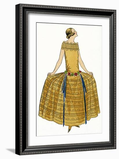 Young Lady in Evening Gown by Philippe and Gaston-null-Framed Art Print