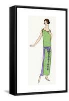 Young Lady in Green Afternoon Dress by Molyneux-null-Framed Stretched Canvas