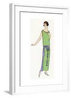 Young Lady in Green Afternoon Dress by Molyneux-null-Framed Giclee Print