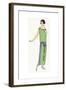 Young Lady in Green Afternoon Dress by Molyneux-null-Framed Giclee Print