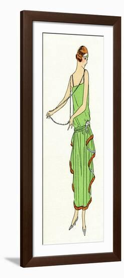 Young Lady in Green Theatre Dress by Beer-null-Framed Art Print