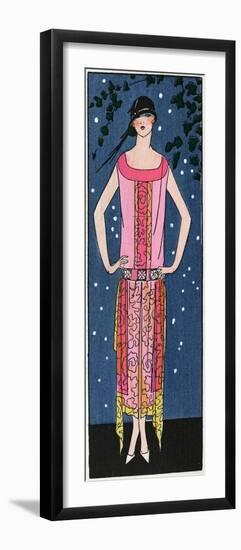 Young Lady in Salmon Pink Evening Dress by Beer-null-Framed Photographic Print