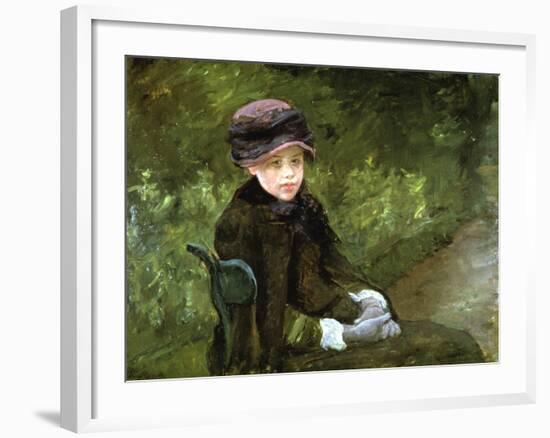 Young Lady in the Park, C1880-Mary Cassatt-Framed Giclee Print