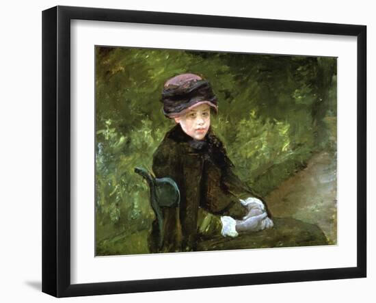 Young Lady in the Park, C1880-Mary Cassatt-Framed Giclee Print