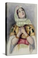 Young Lady in Turkish Dress-John Frederick Lewis-Stretched Canvas