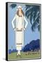 Young Lady in White Jersey Outfit by Molyneux-null-Framed Stretched Canvas