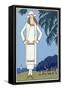 Young Lady in White Jersey Outfit by Molyneux-null-Framed Stretched Canvas