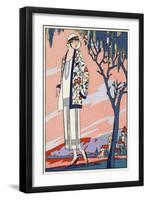 Young Lady Out Walking in an Outfit by Jean Patou-null-Framed Art Print