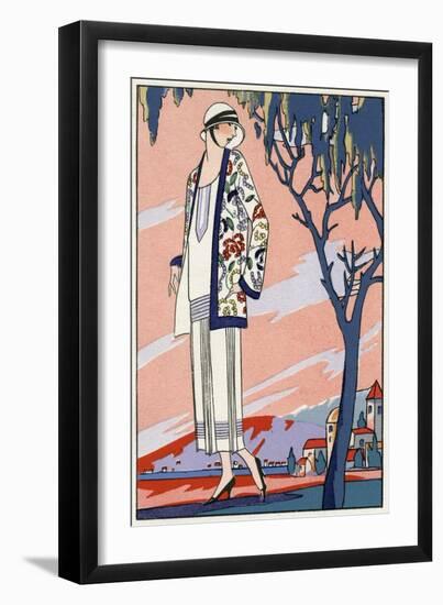 Young Lady Out Walking in an Outfit by Jean Patou-null-Framed Art Print
