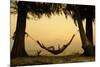 Young Lady Reading the Book in the Hammock on Tropical Beach at Sunset-Dudarev Mikhail-Mounted Photographic Print