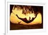 Young Lady Reading the Book in the Hammock on Tropical Beach at Sunset-Dudarev Mikhail-Framed Photographic Print