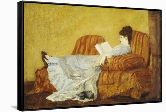 Young Lady Reading-Mary Cassatt-Framed Stretched Canvas