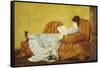 Young Lady Reading-Mary Cassatt-Framed Stretched Canvas