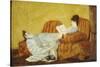 Young Lady Reading-Mary Cassatt-Stretched Canvas