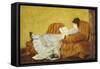 Young Lady Reading-Mary Cassatt-Framed Stretched Canvas