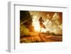 Young Lady Running on a Rural Road during Sunset-Dudarev Mikhail-Framed Photographic Print