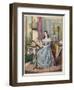 Young Lady Sewing 1840s-null-Framed Art Print