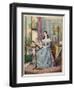 Young Lady Sewing 1840s-null-Framed Art Print