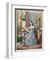 Young Lady Sewing 1840s-null-Framed Art Print