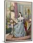 Young Lady Sewing 1840s-null-Mounted Art Print
