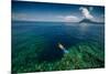 Young Lady Snorkeling over the Reef Wall in the Area of the Island of Bunaken, Sulawesi, Indonesia-Dudarev Mikhail-Mounted Photographic Print