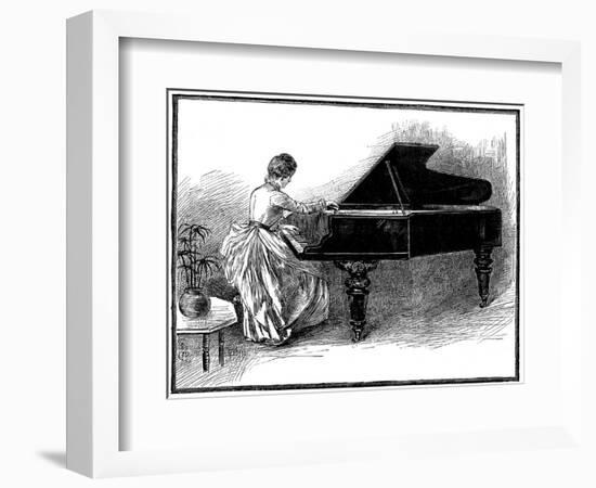 Young Lady Tuning a Grand Piano, 1887-null-Framed Giclee Print