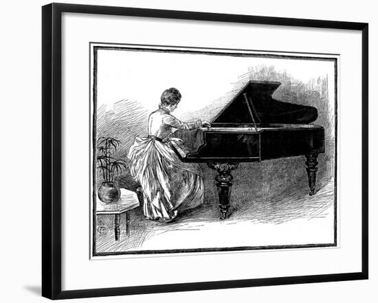 Young Lady Tuning a Grand Piano, 1887-null-Framed Giclee Print