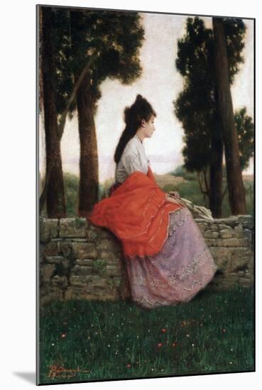 Young Lady Waiting for Something by Federico Zandomeneghi-null-Mounted Photographic Print